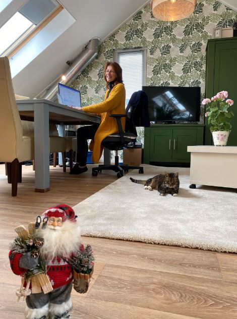 Marja in her home office