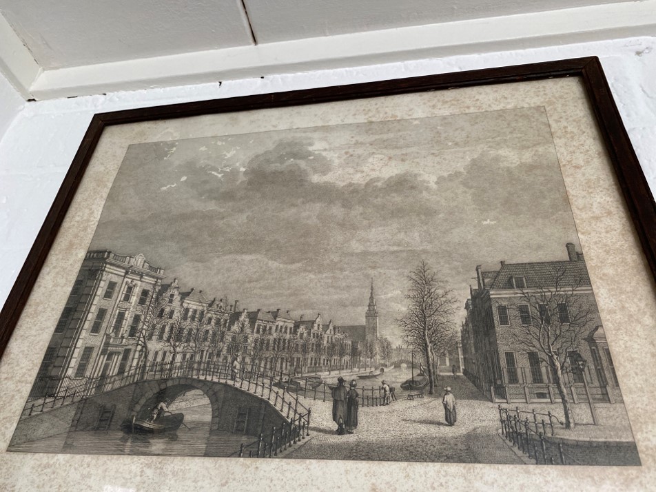 An etching of Leiden before the gunpowder disaster.
