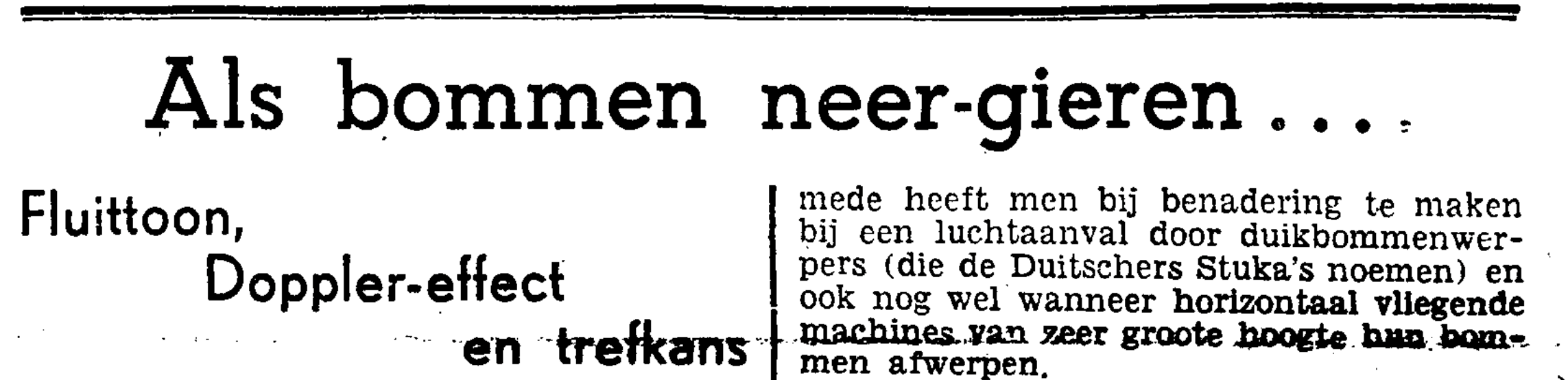 Wartime research by Henk Dorgelo on the sounds of dropping bombs
